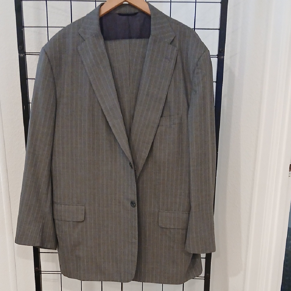 Pants And Blazer Sophisticated Charcoal Pinstripe Men's Suit